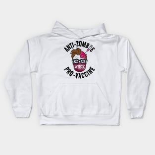 Pro-Vaccine Anti-Zombie -- Black Text Kids Hoodie